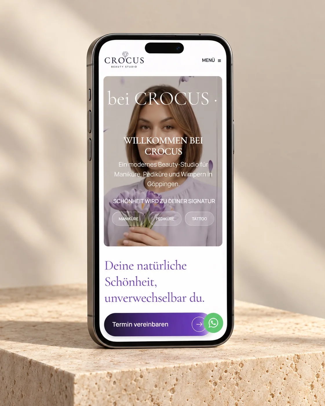 Crocus Beauty Studio — сайт студії краси в Німеччині — деталь 2