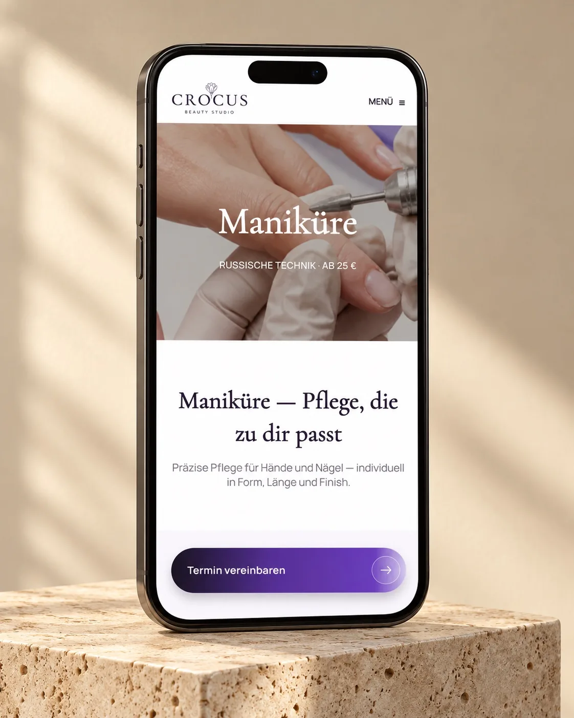 Crocus Beauty Studio — сайт студії краси в Німеччині — деталь 3