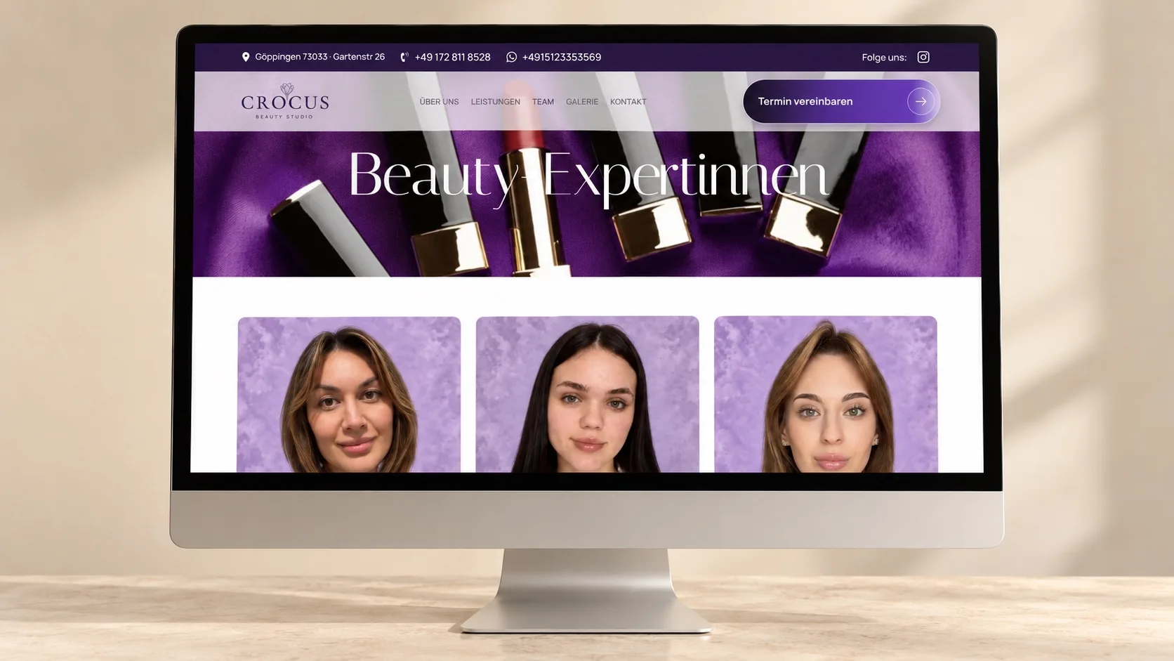 Crocus Beauty Studio — сайт студії краси в Німеччині — деталь 1