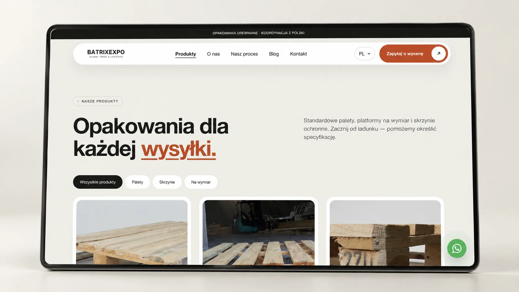 Batrix Expo — B2B-сайт дерев’яного пакування — деталь 1