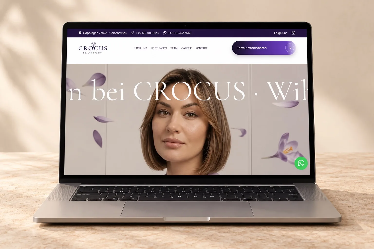Crocus Beauty Studio — сайт студії краси в Німеччині
